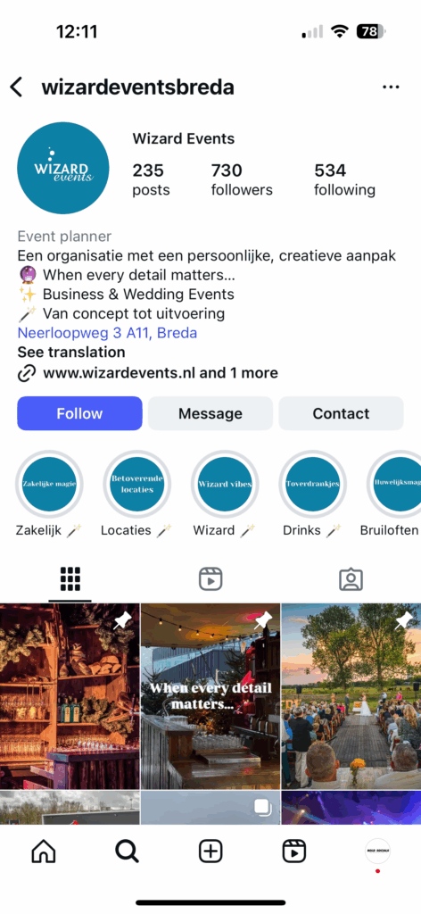 Instagram account opdrachtgever - Bold Socials maandelijks social media beheer